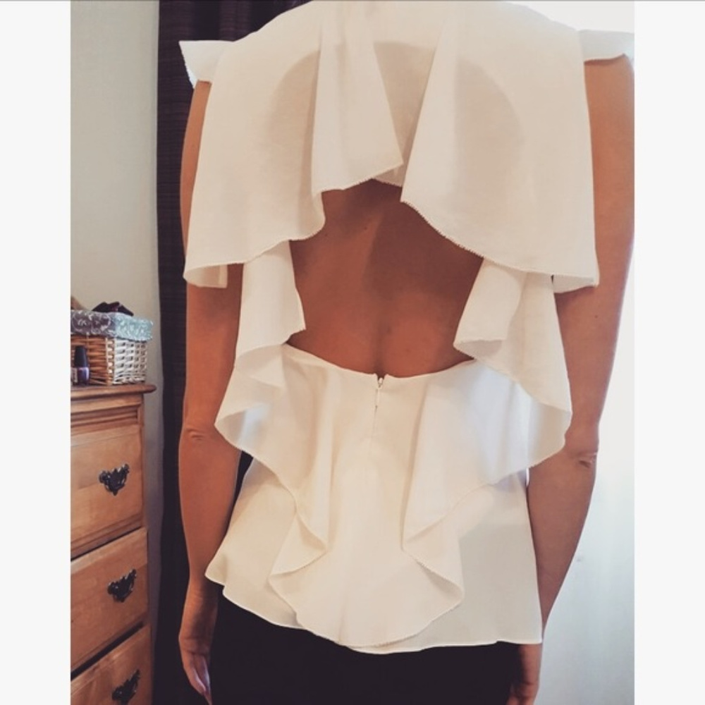 BCBGMaxAzria - Open Back Ruffle Top